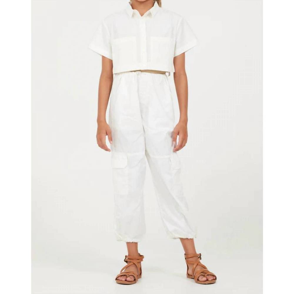 NEW VINTAGE HAVANA oyster parachute pants in white